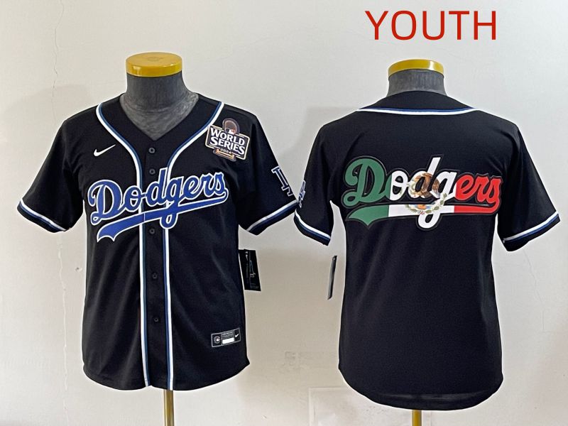 Youth 2025 Los Angeles Dodgers Blank Black Three generations Fashion Nike MLB Jersey style 13